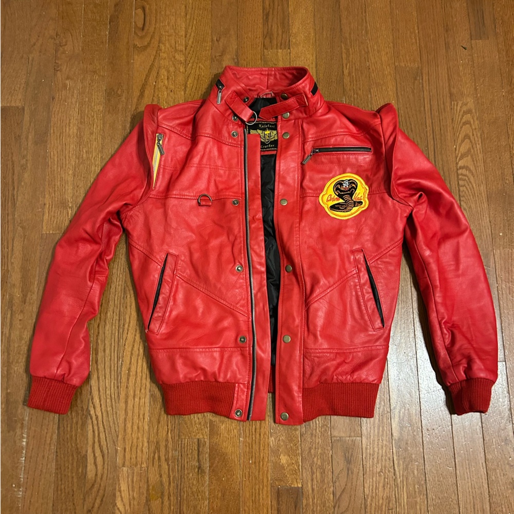 Kalihari Leather Cobra Kai The Karate Kid Red Leather Jacket Y2K